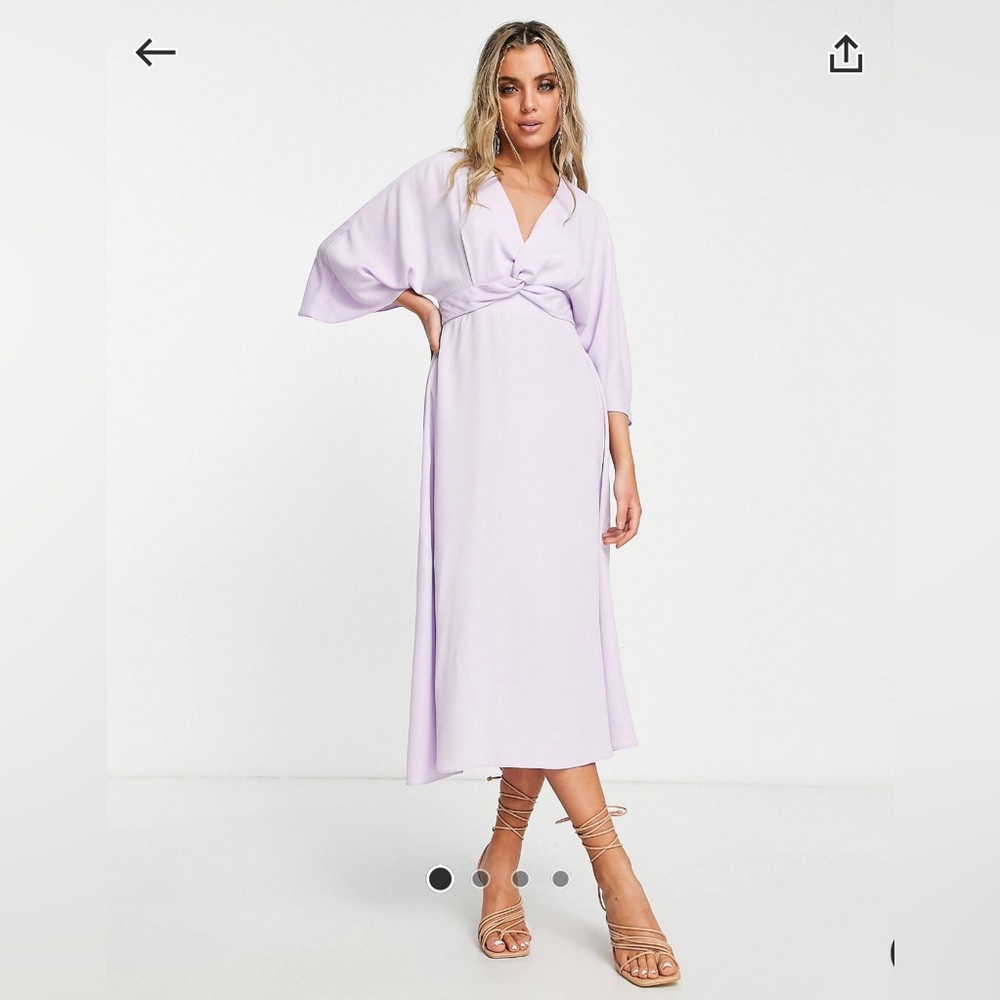 NWT! ASOS BATWING TWIST MIDI SKATER DRESS IN LILAC!